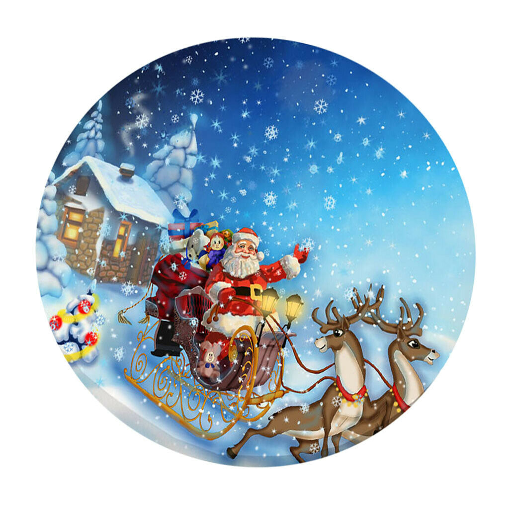 48in Round Table Cover Oil-Proof Waterproof Christmas Table - Xmas Carriage