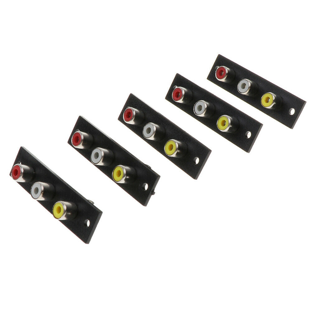 3 RCA Connector,Audio Video 3RCA Female to Female 3-RCA Adapter,(5-Pack)