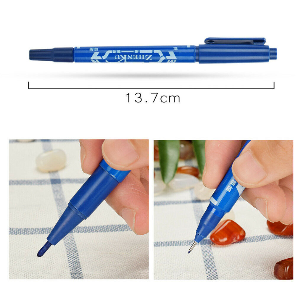 12pcs Professional Tattoo Skin Marking Pen-Double End Fine/Thick Tip Marker