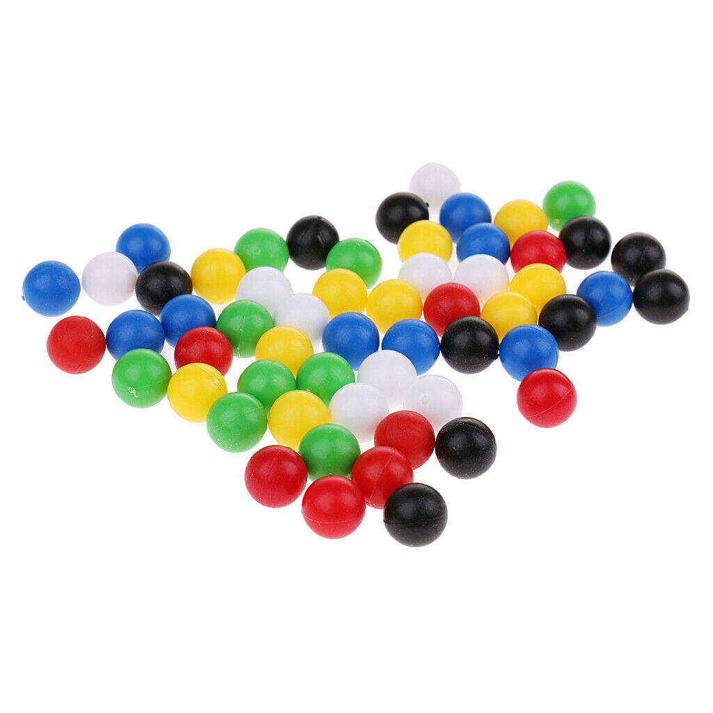 60x Colored Small Plastic Balls Beads Building Blocks Bulk for Desktop Shooting