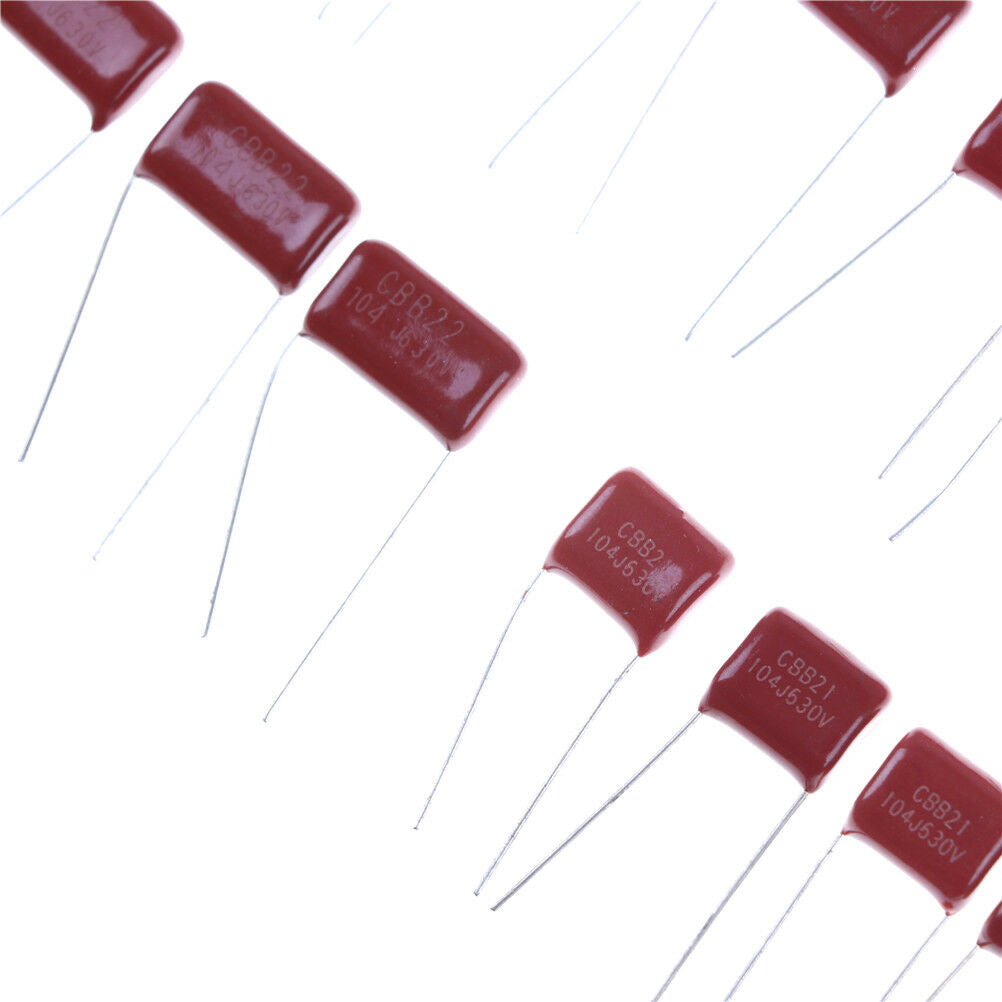 10pcs, CBB 104J 630V 100NF 0.1UF P10mm Metallized Film Capacito.l8