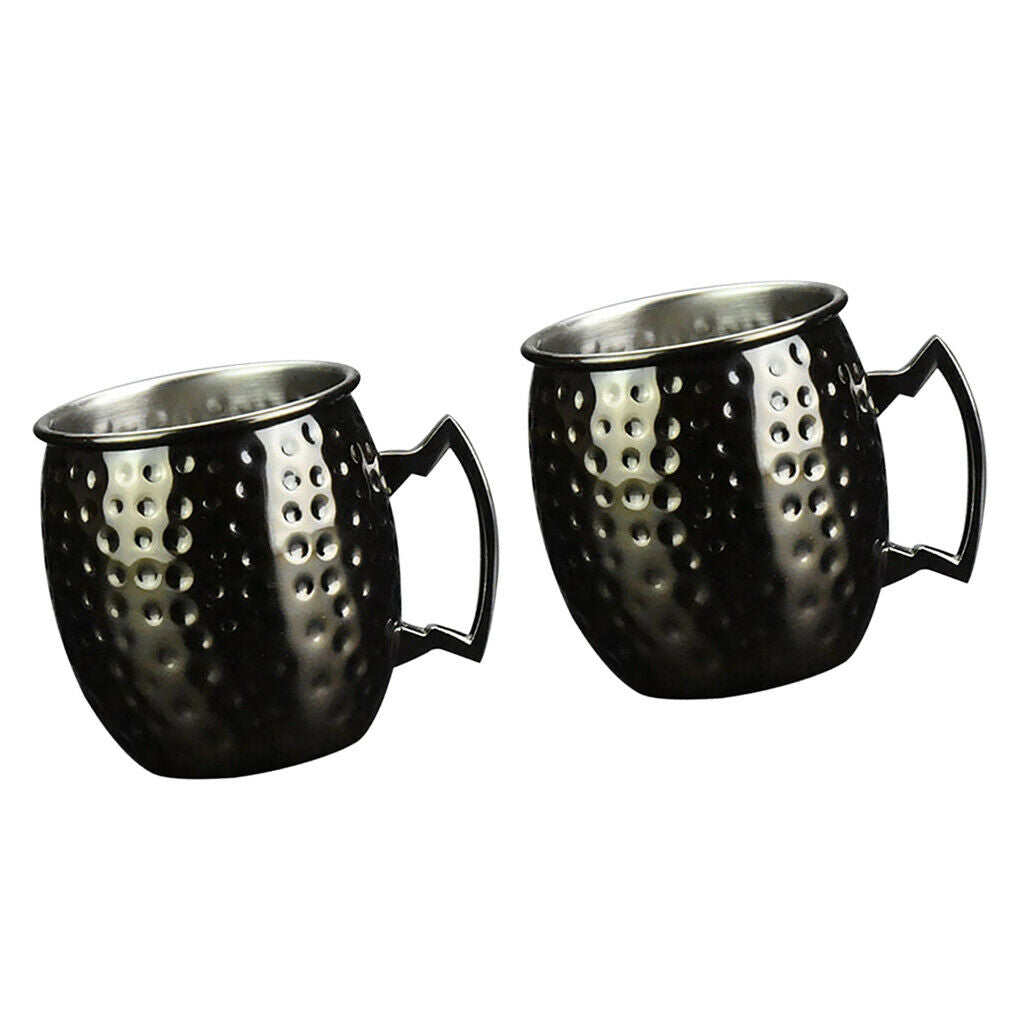 2 Pieces Moscow Mule Cup Hammered Copper Mugs Wine Vodka Drinking 18oz