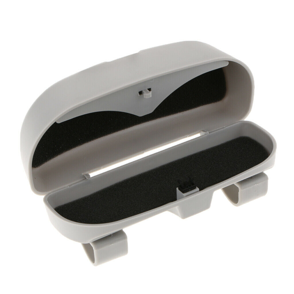 2PCS Car Overhead Console Sunglass Holder Lid Beige Front Eyewear Case Storage