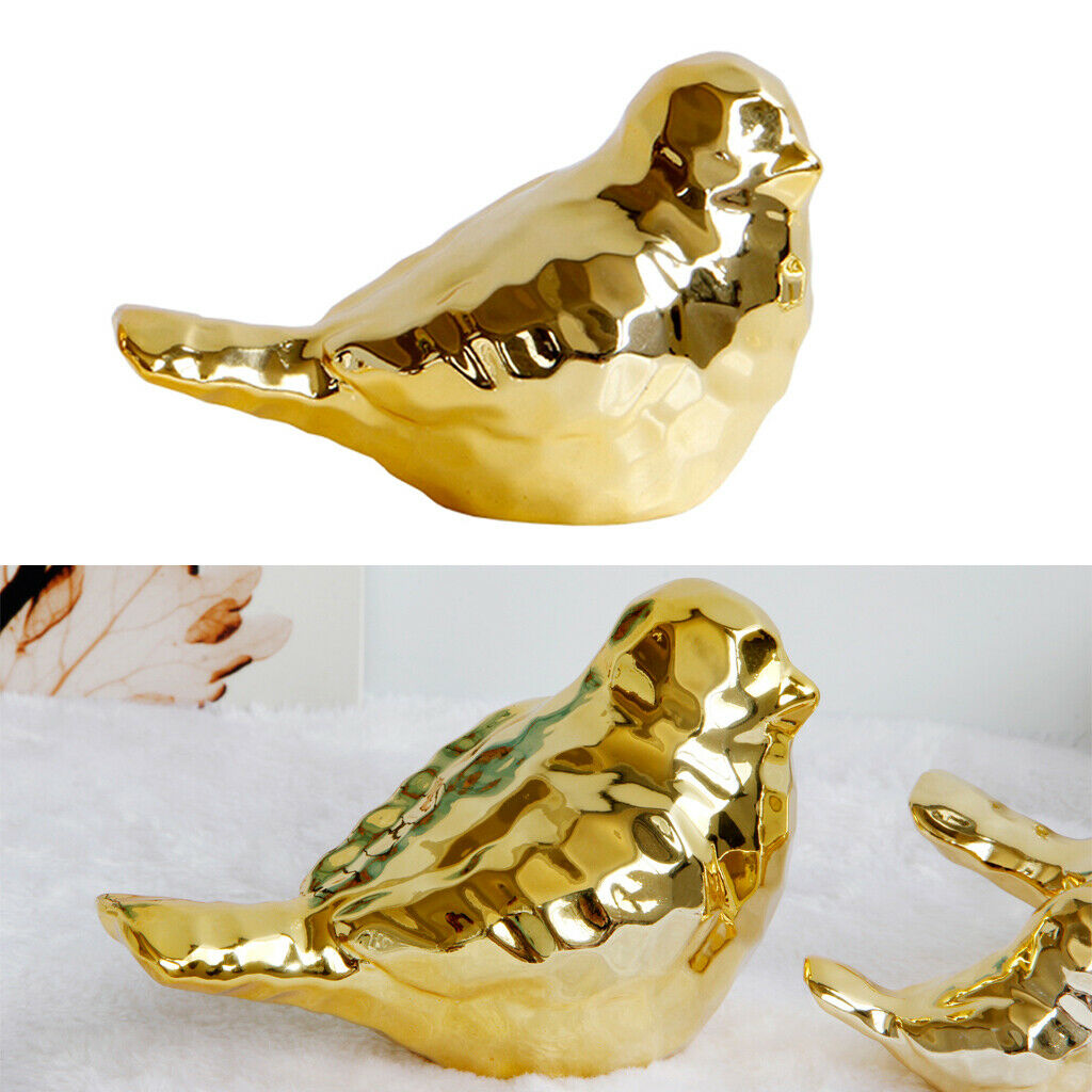 European Style Ceramic Golden Small Bird Shaped Candlestick Home Ornament