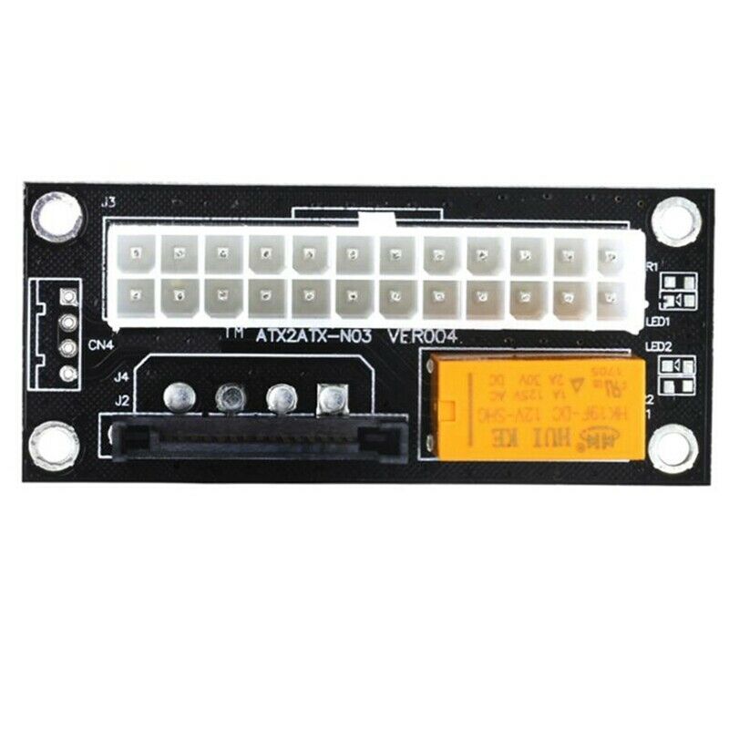 2PCS Dual PSU Power Supply Sync Adapter Add2Psu ATX 24Pin to SATA Molex SyncB3P8