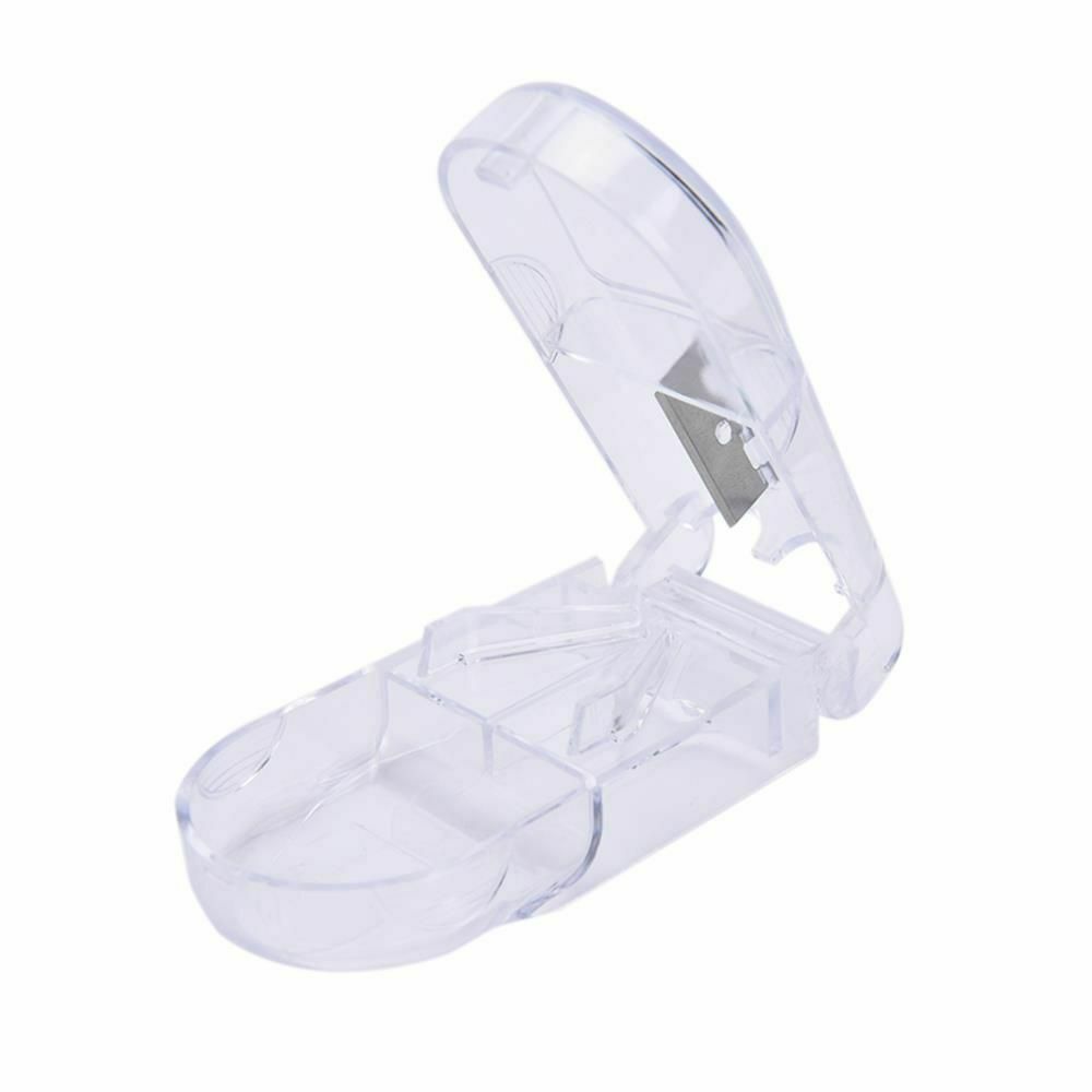 Pill Holder Plastic Pill Cutter Box Pill Splitter Stainless Steel Blade
