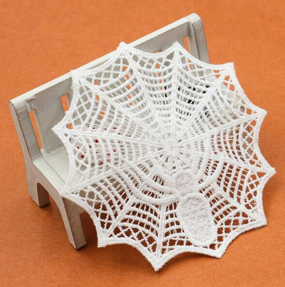 5pcs Milk silk Embroidered Spider web shape Lace Applique Clothing Sewing
