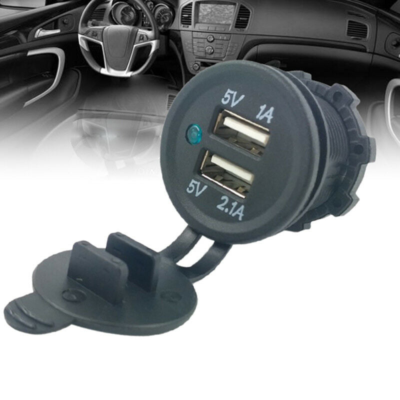 DC 12V/24V Dual USB Power Motorcycle Car Cigarette Lighter Charger Socket.l8