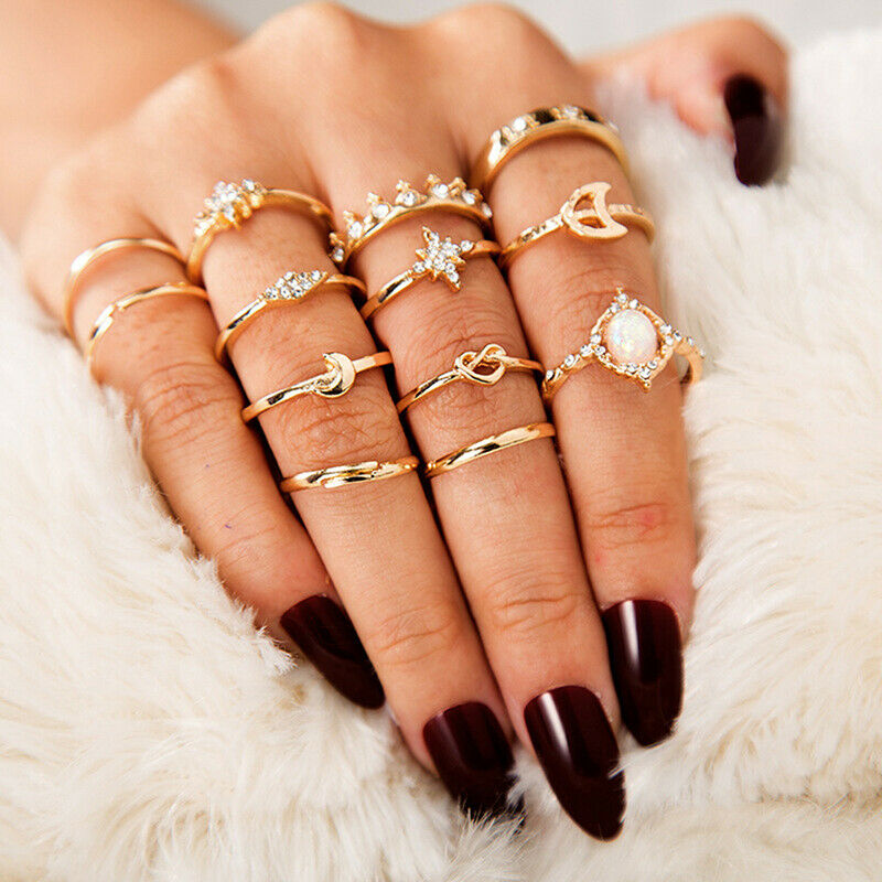 13pcs/set Women Stack Rings Above Knuckle Rings Rtro Simple Design jewelr.l8