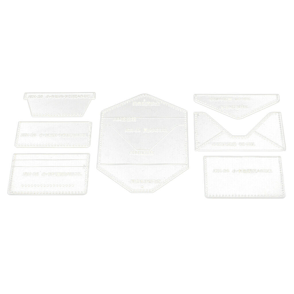 7Pcs DIY Acrylic Template Leather Stencils Art Crafts for Card Bag Making