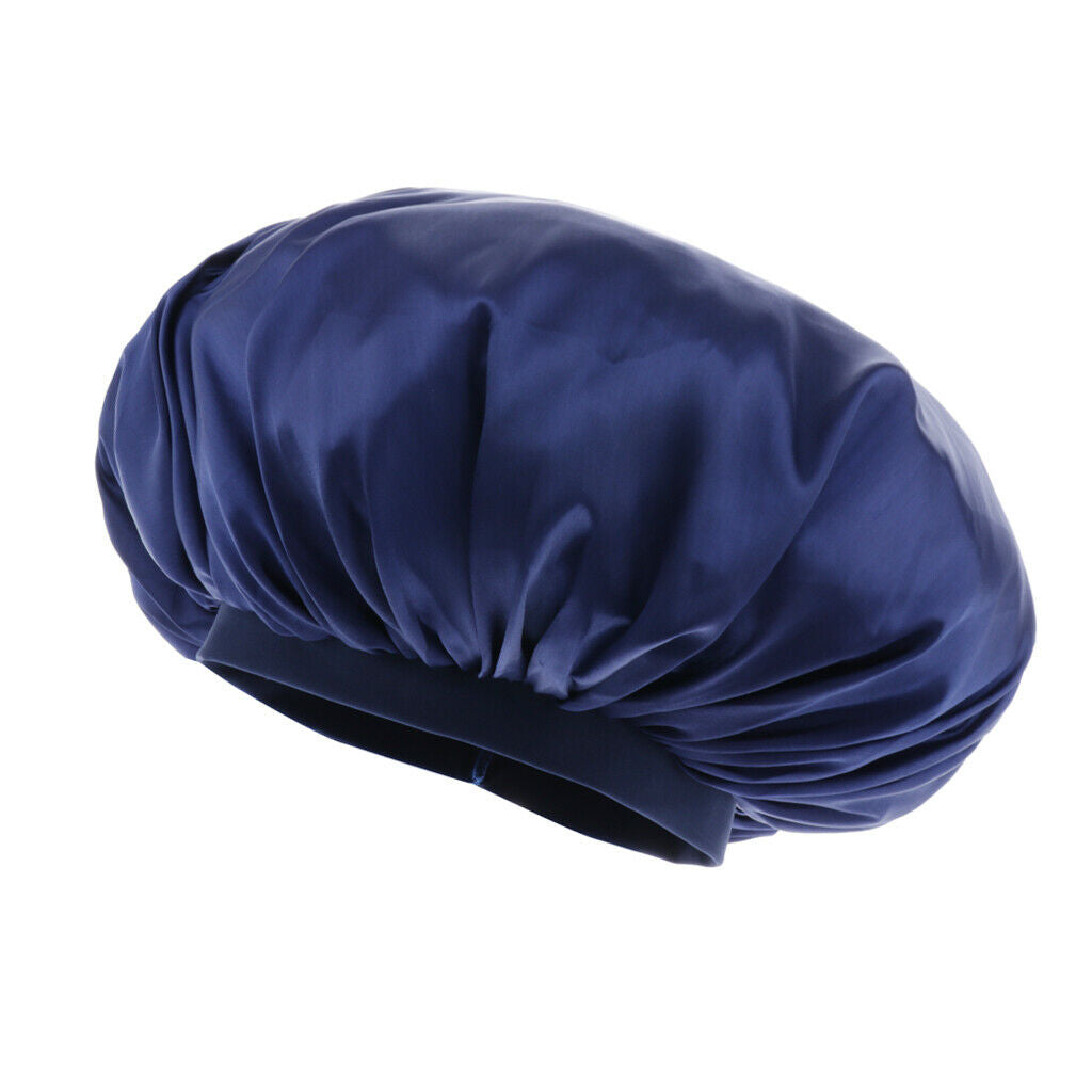 Breathable Satin Silk Bonnet Sleep   Large Wide Band Women Night Hat 2pcs