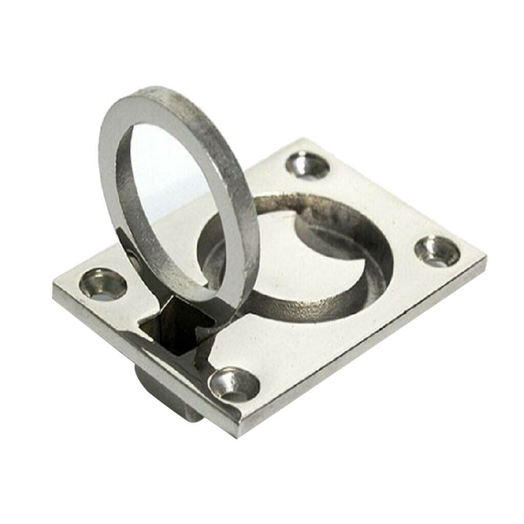 Stainless Steel Ring Handle Flush Hatch Locker Cabinet Pull Lift - Perfect For