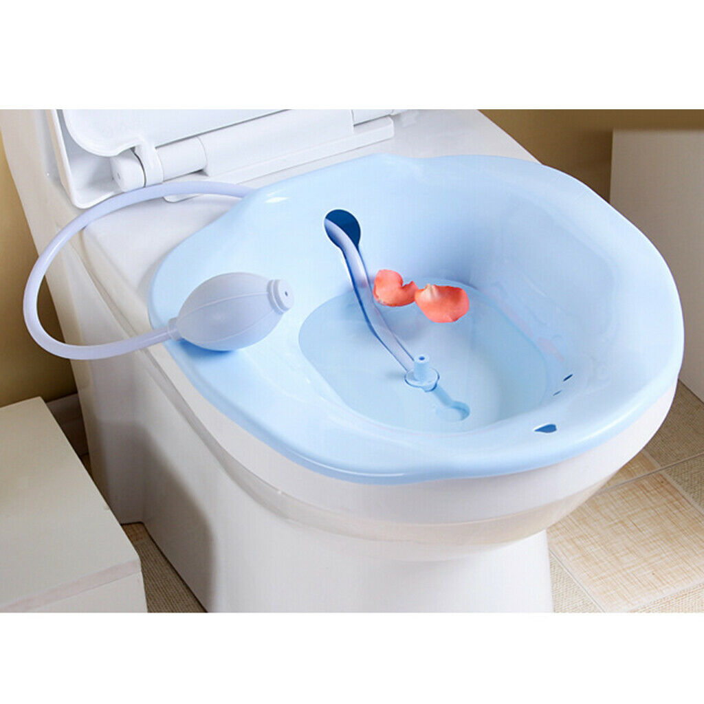 4Pieces Durable Sitz Bath Tub with Flusher Over the Toilet for Hemorrhoids