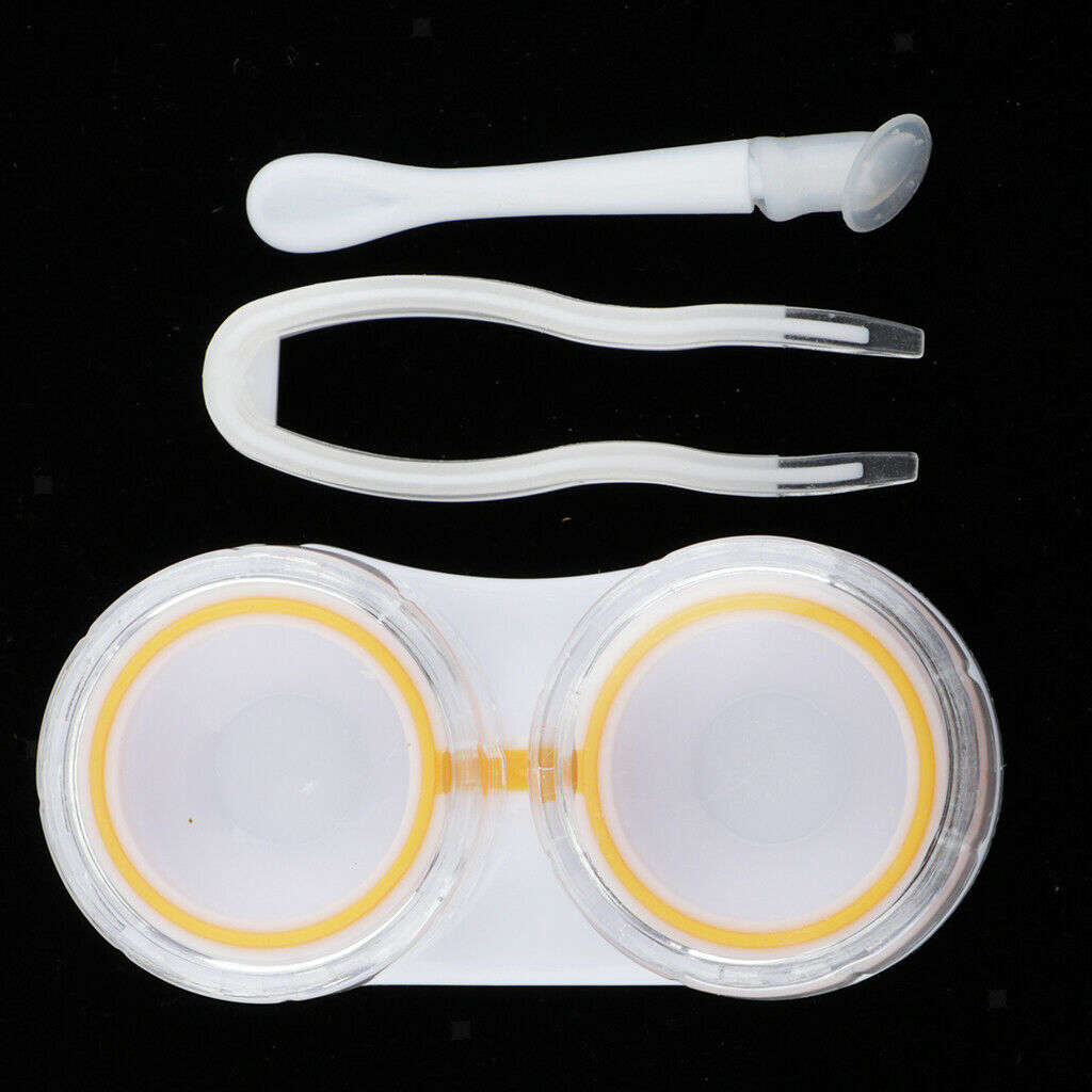 5Pcs Portable Contact Lens Soaking Case Container Holder Storage Box Yellow