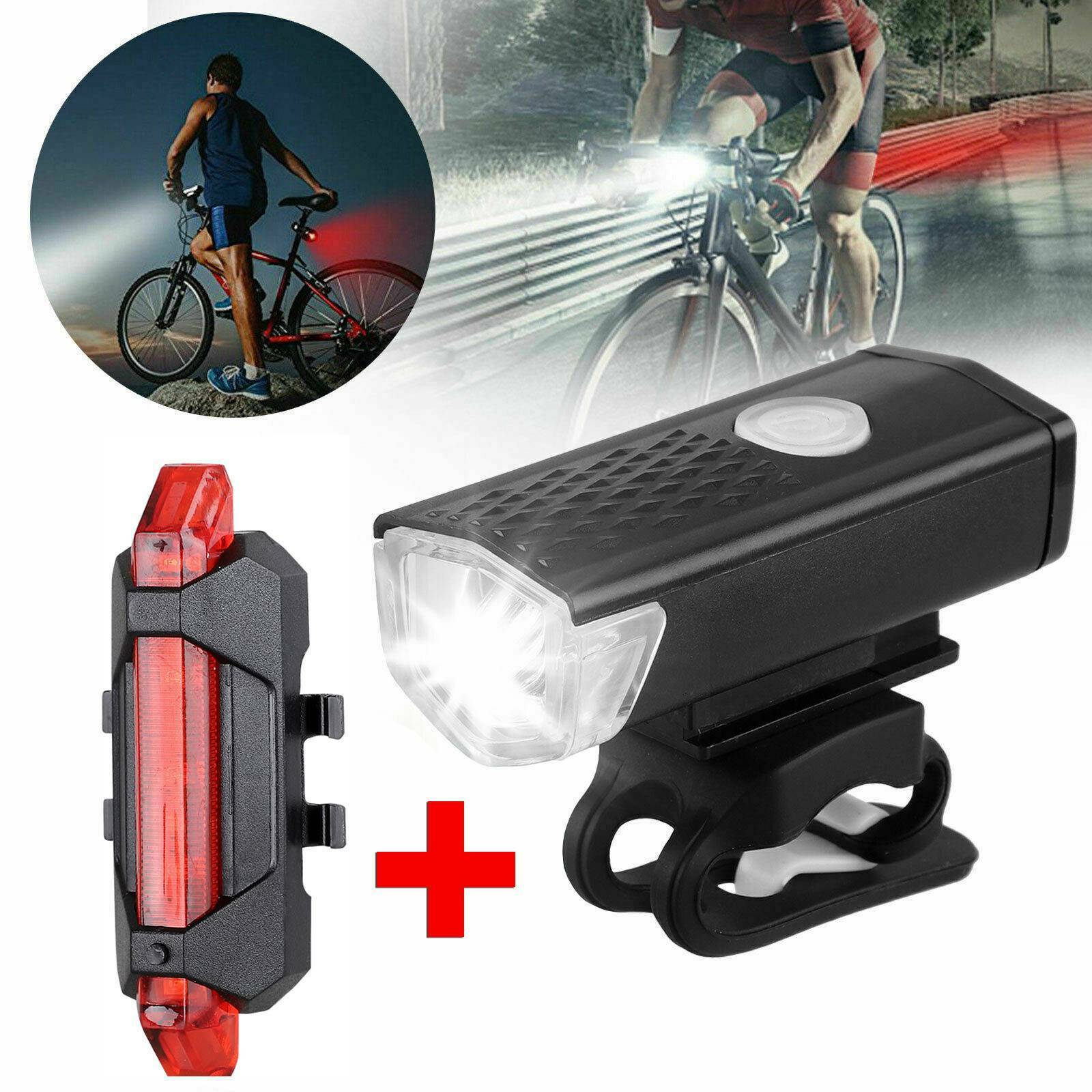 8000 Lumen Rechargeable Mountain Bike Lights Bicycle Torch Front & Rear Lamp Set