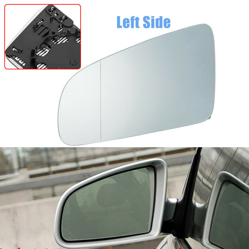 Driver Side Mirror Glass With Backing Plate Heated Fit forÂ Audi A3 8P A4 A6 C6