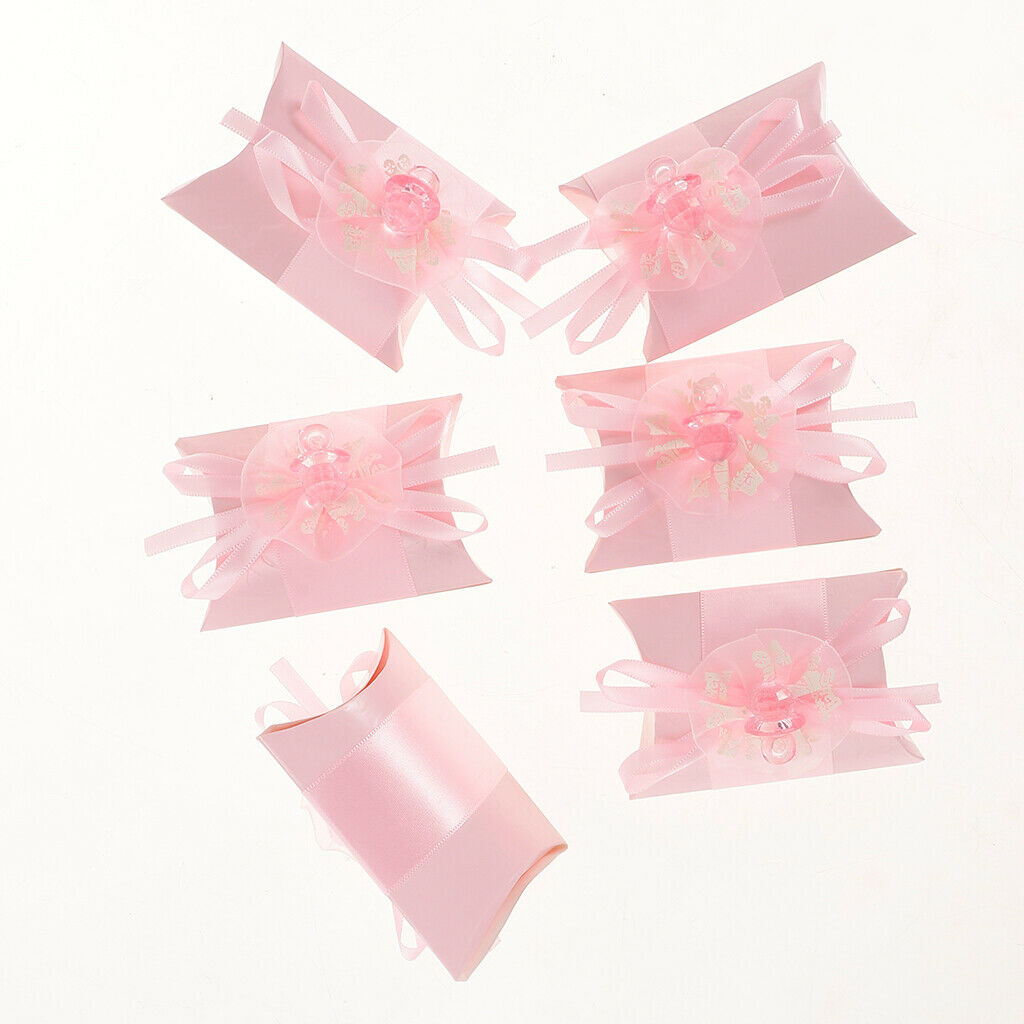 6pcs Flower Pillow Candy Gift Boxes Wedding Birthday Party Favors Pink