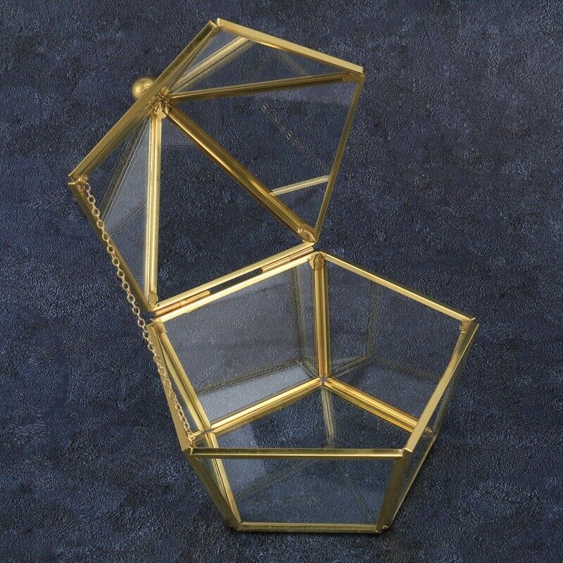 Glass  Box Wedding Jewelry Case Immortal Flower Glass Cover Creative Home DecoD7