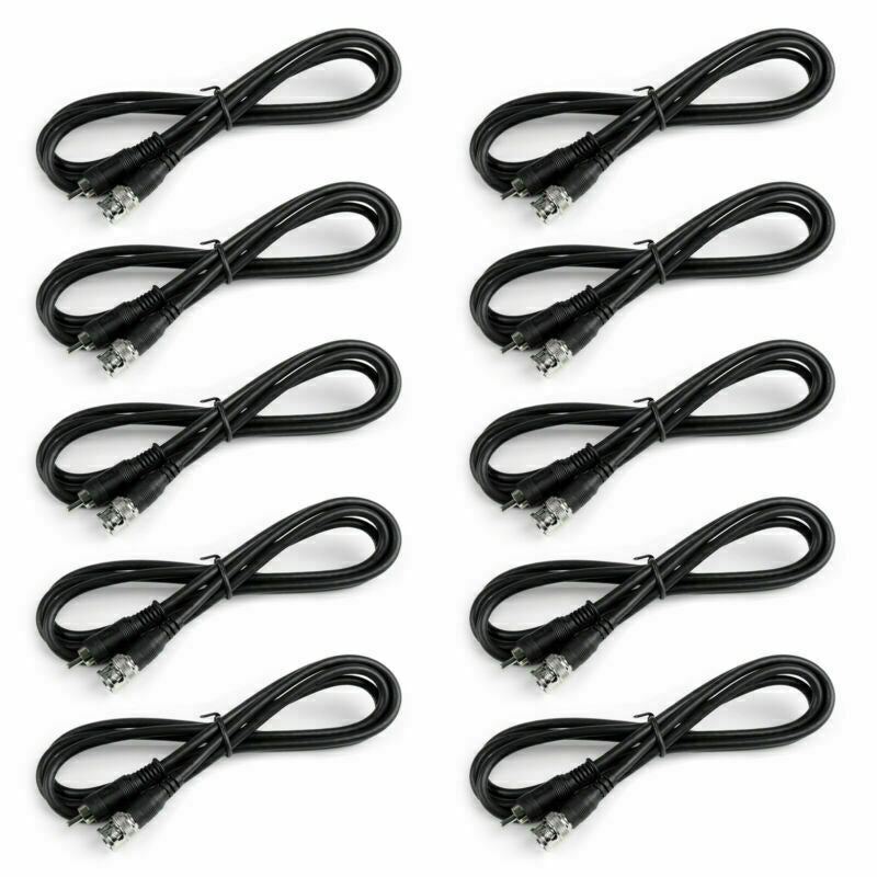10x BNC Male to RCA Male 75ohm Audio Video Lead Coax Cable For Camera 1.5M  AT2