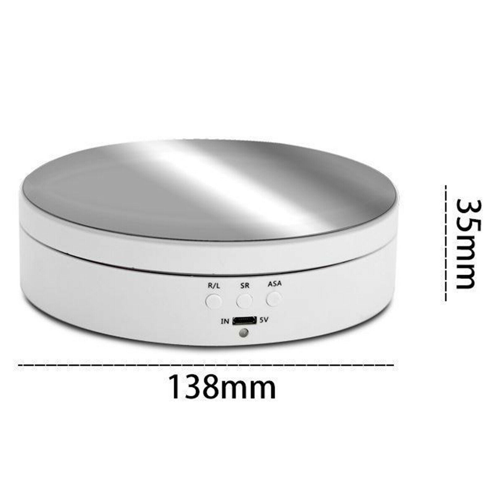 360Â° Rotating Display Stand Turntable Mirrored 3  for Cake Jewelry - white