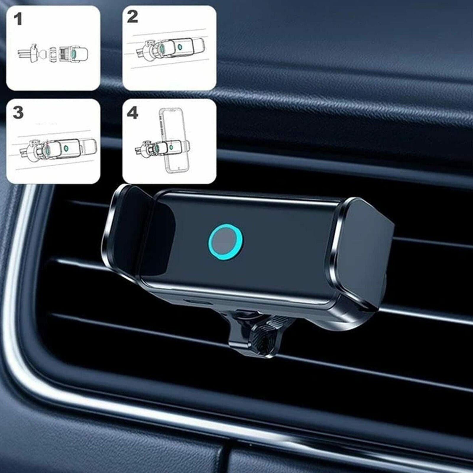 Electric Induction Cell Phone Bracket Car Dashboard Ventilation Grille Holder