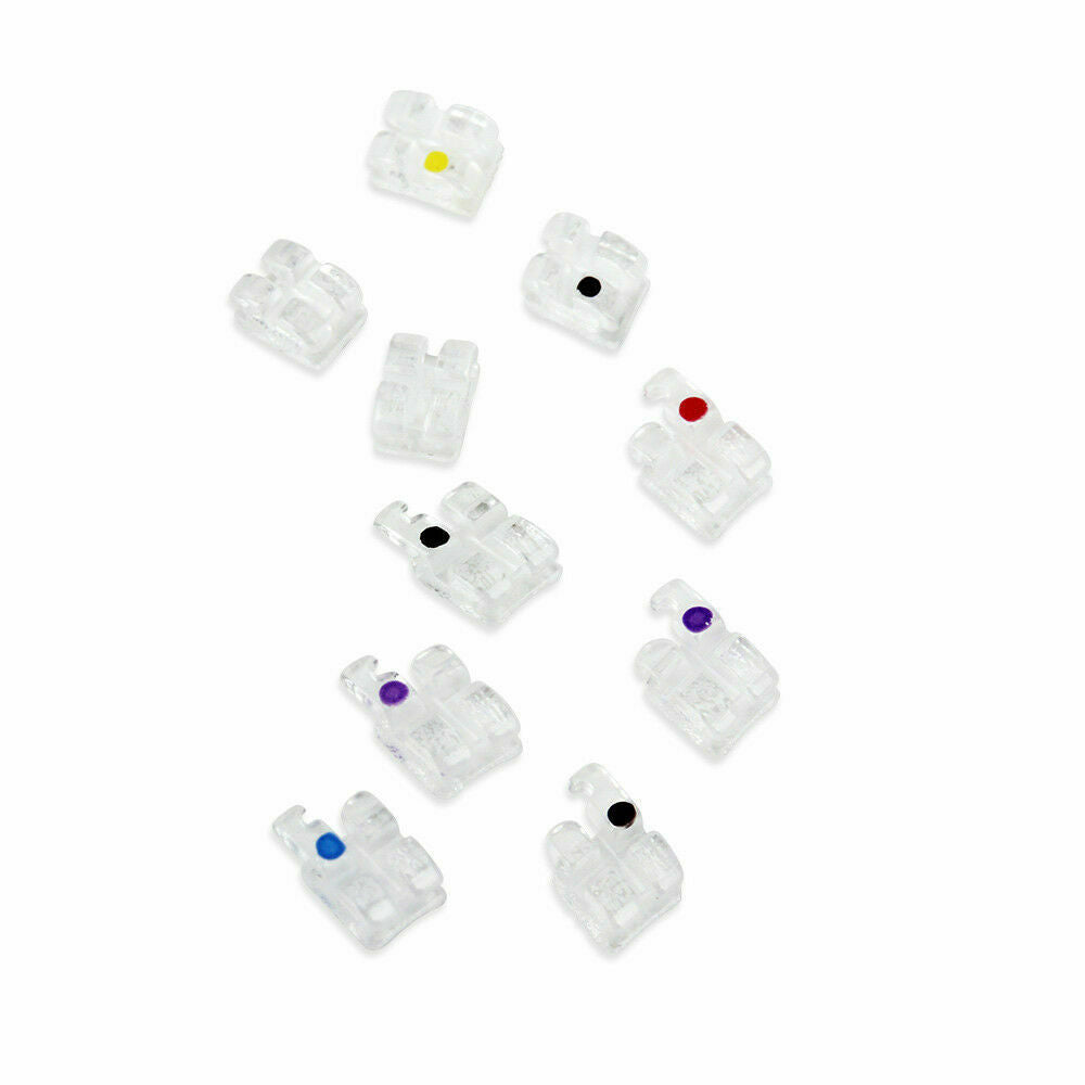 5Box Dental Ceramic Bracket+Buccal Tube Orthodontic Roth.022 3.4.5 Hooks AZDENT