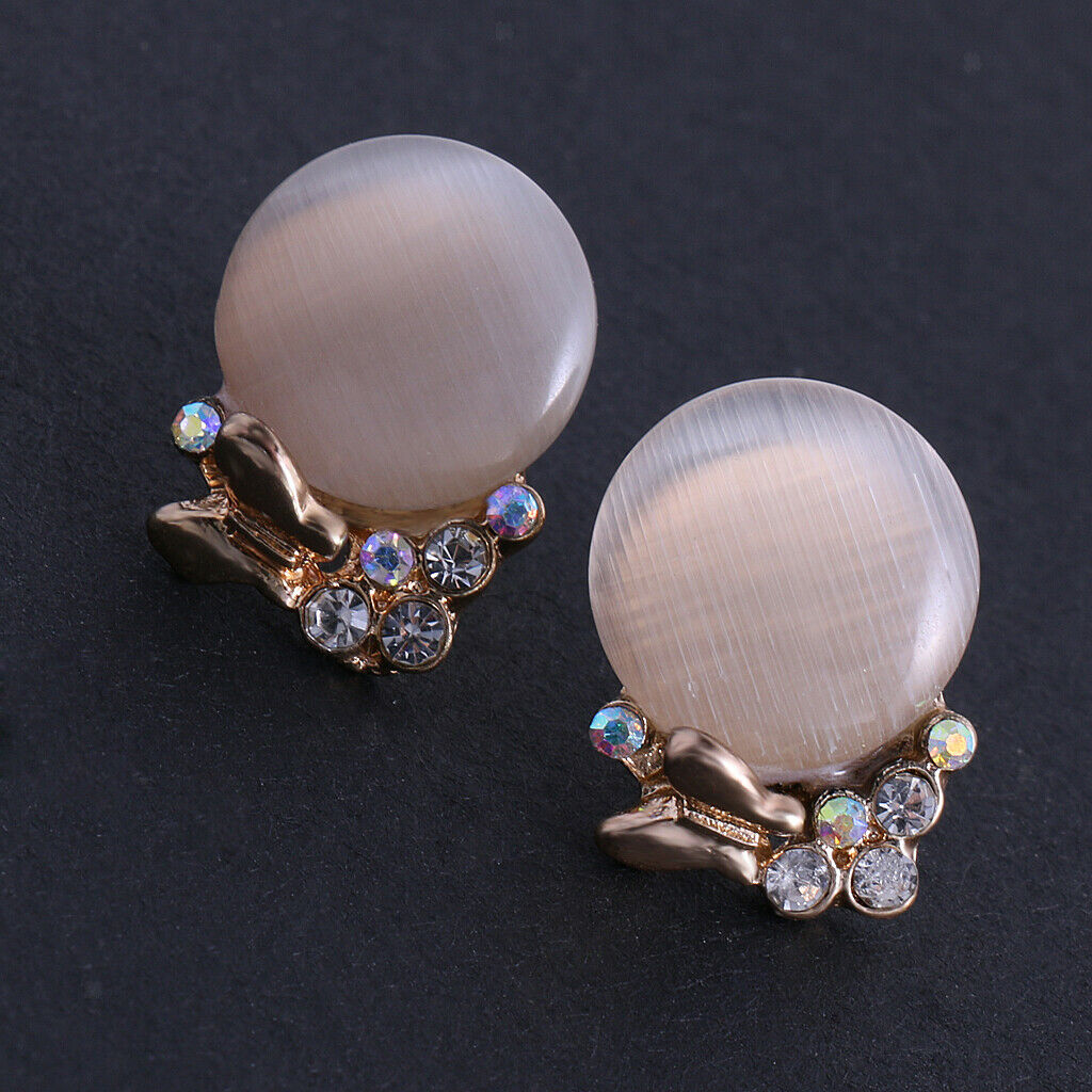 Sparkly Bright Opal Earrings Ear Studs with Bowknot Jewelry Gift for Women