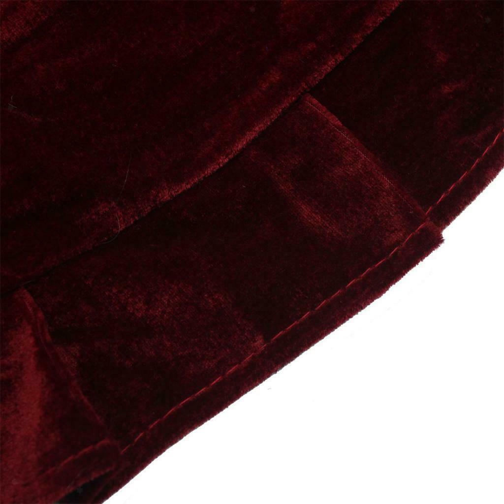 Elegant Wine Red Velvet Double Piano Cover Ottoman Chair Ottoman Seat