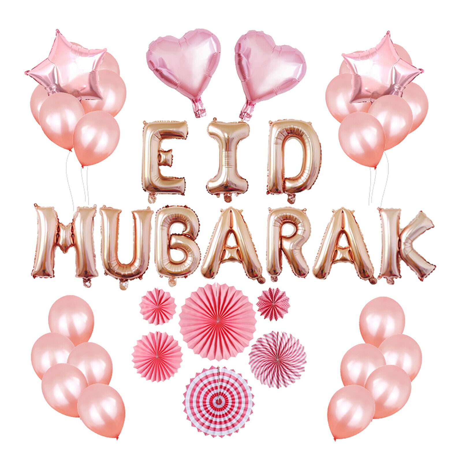 Eid Mubarak Ramadan Letters Balloons Festival Party Decoration for Home