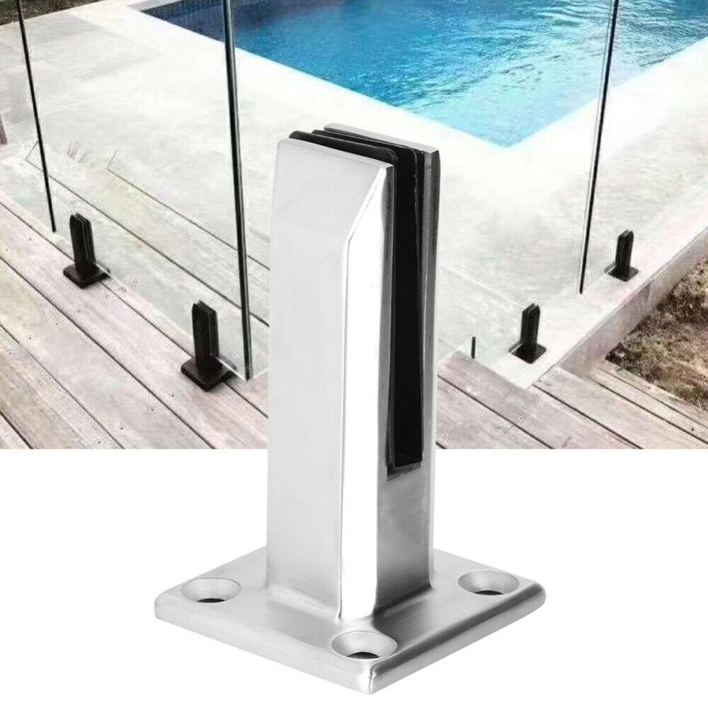 US Stock Stainless Steel Glass Clip Stand Balcony Pool Balustrade Railing Clamp