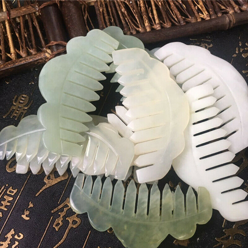 1Pc Nature Jade Comb Massage Spa Acupuncture Head Treatment Gua Sha Boa.l8