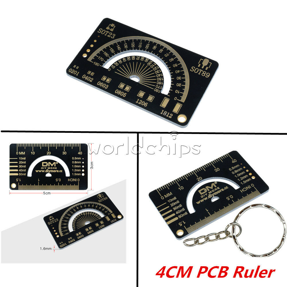 4cm FR4 Multifunctional PCB Reference Ruler Measuring Tool Angle Measure Meter