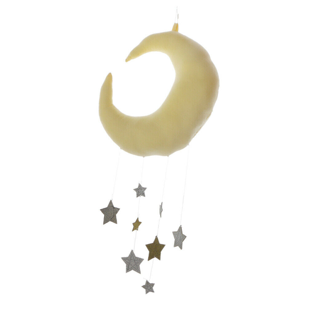 Moon And Stars Shape Decoration Baby Crib Pendant Decor Boy Girl Room - Yellow