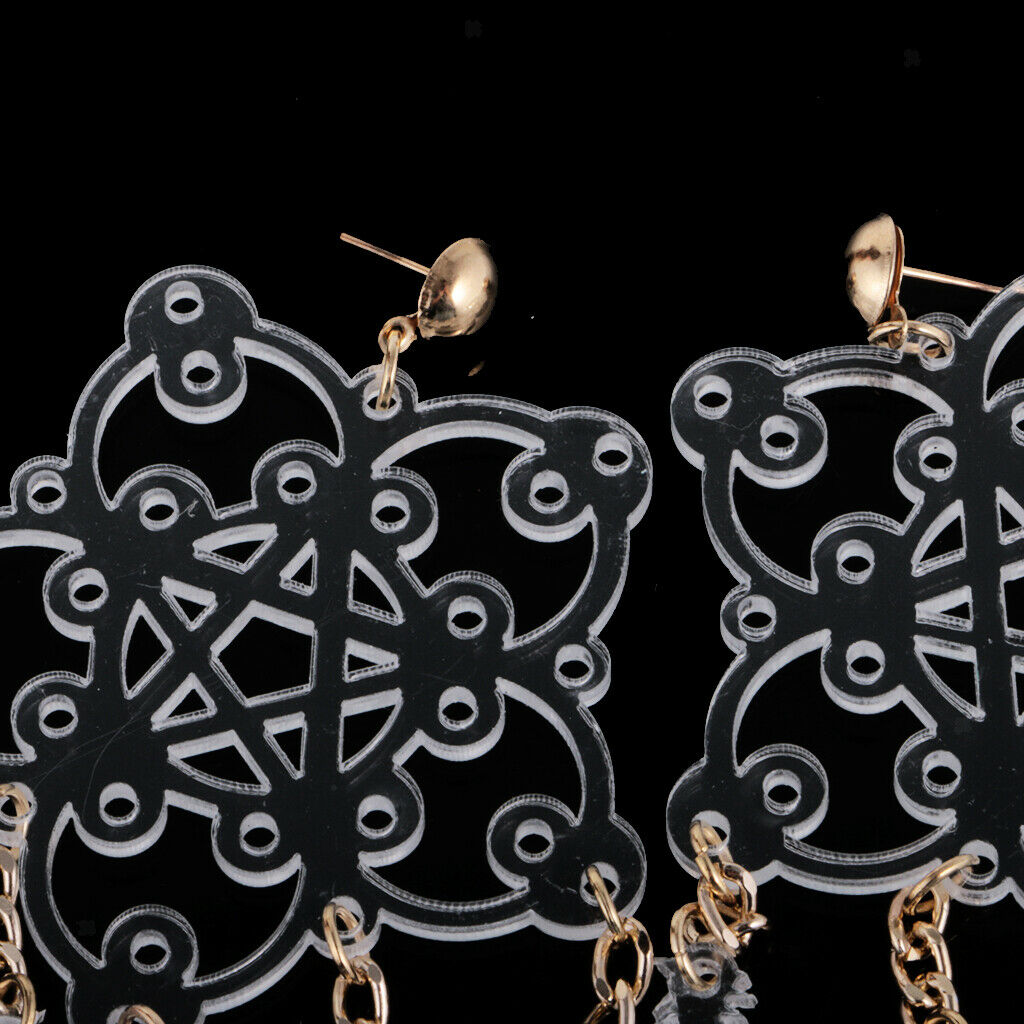 Female Transparent Fashion Star Flower Dangle Exotic Earrings Jewelry