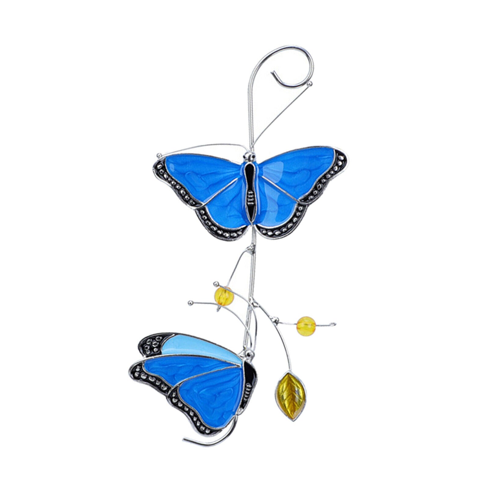 Blue Butterfly High Stained Decor   Window Panel Pendant Hangings