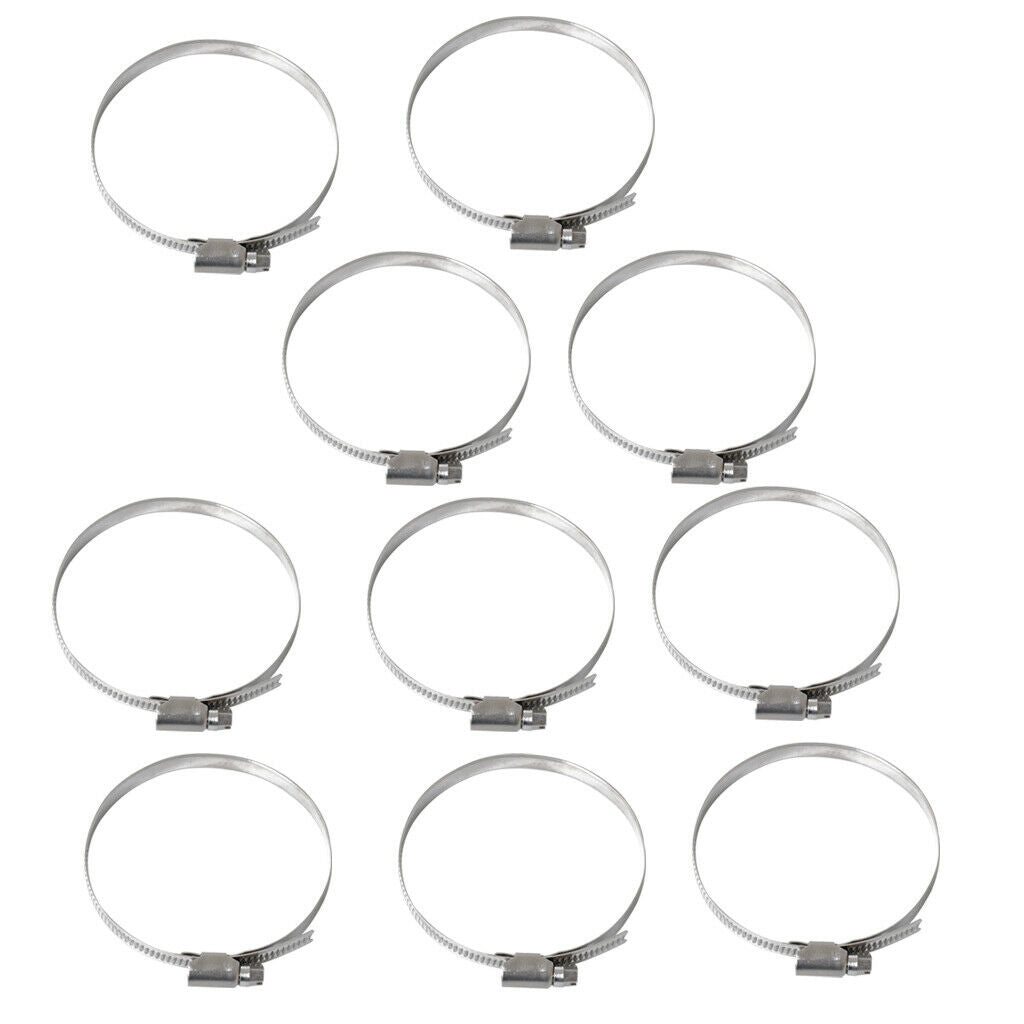 10Pcs Hose Clamp Adjustable Pipe Tube Clamps 304 Stainless Steel Hose Clips