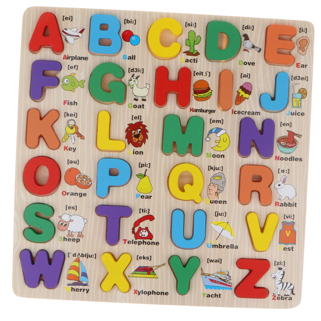 Wooden Alphabet Puzzle for Toddlers Chunky Size- Alphabet Puzzle Board Early