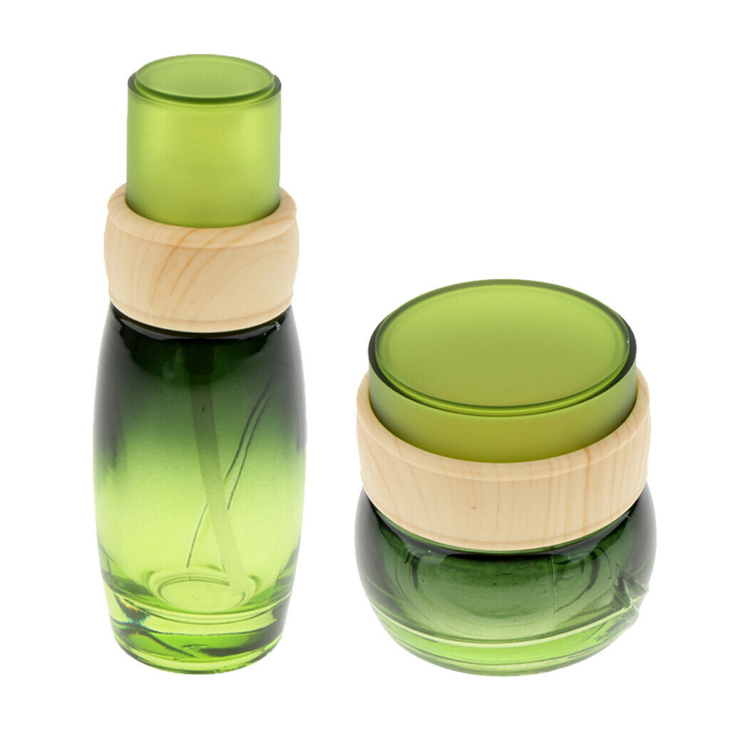 2pcs Empty Pump Glass Bottles Household Cosmetic Lotion Bottles Pot New