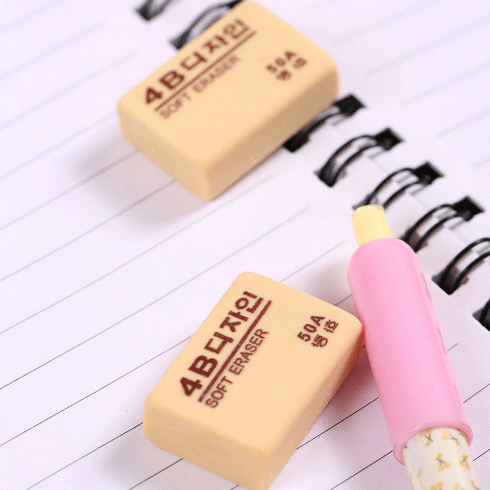 10Pcs 4B Rubber Pencil Eraser Art Sketch Drawing Stationery School Office Supply