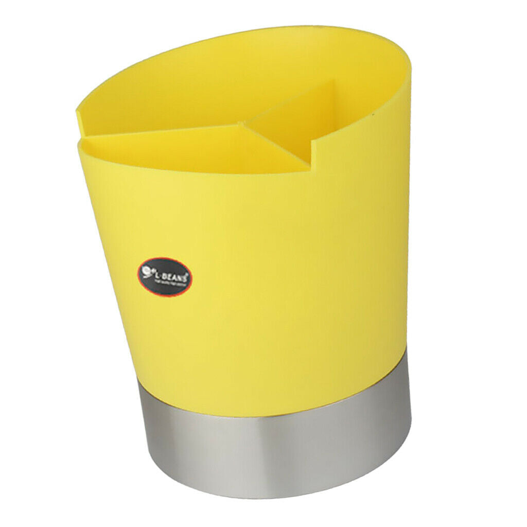 Plastic Kitchen Cutlery Storage Box Small Chopsticks Spoons Barrel Yellow