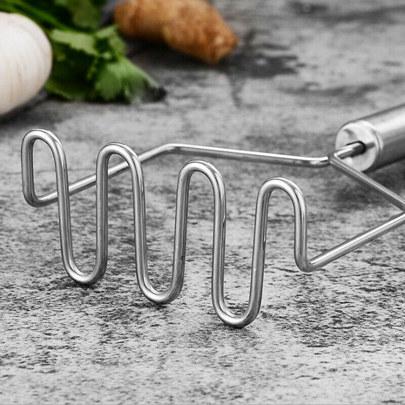 Stainless Steel Wave Shape Potato Masher Tool Kitchen Bar Potatoes Crush.l8