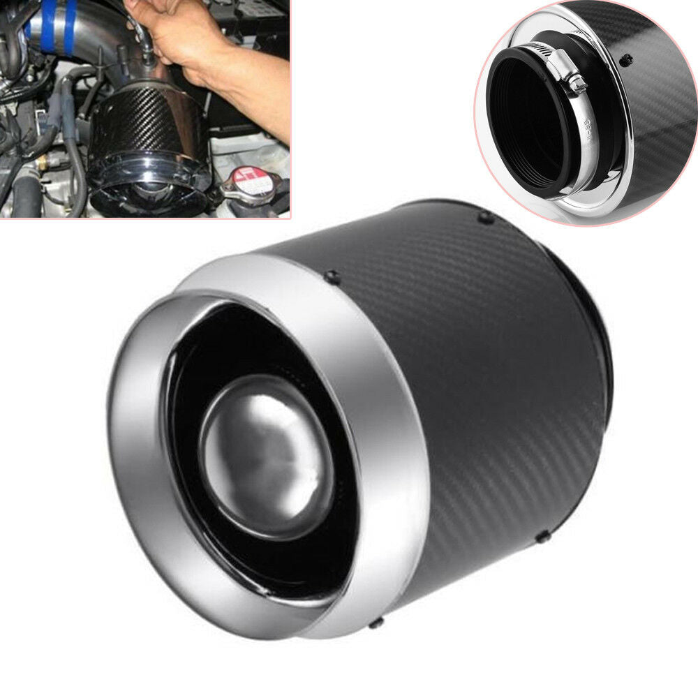 3" Inlet/5" Carbon Fiber Look Chamber Air Filter For Cold Air/Short Ram Intake