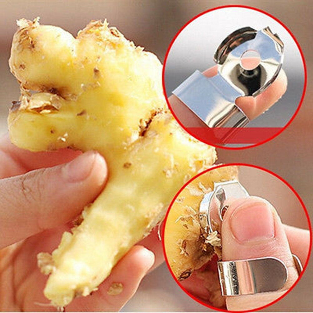 2pcsPractical Stainless Steel Kitchen Gadget Garlic Ginger Cutter Peeler T.l8