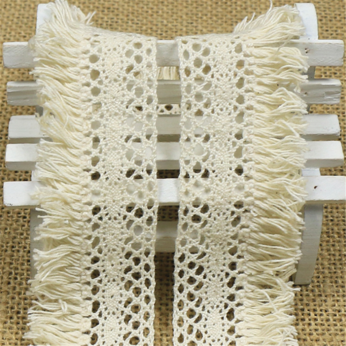 1 Yd Cotton Lace Tassel Trim Ribbon Fringe Fabric Garment DIY Sewing Craft 4cm