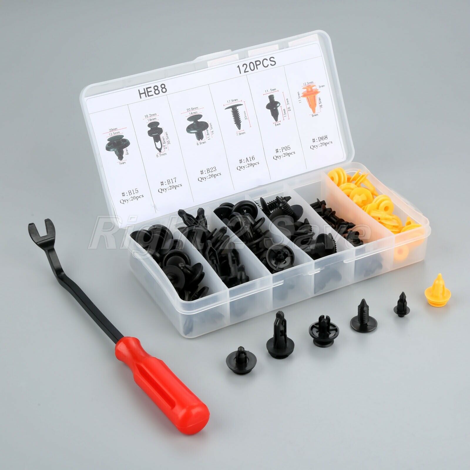 120pcs Car Fasteners Clips fender bumper Door Fastener Pliers Tool Panel Remover
