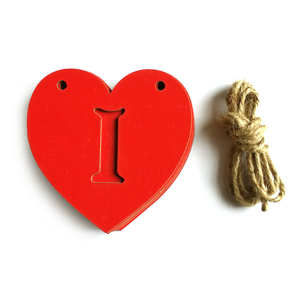 Wooden Hollowed I LOVE YOU Wedding Pendant Festival Party Hanging Ornaments @