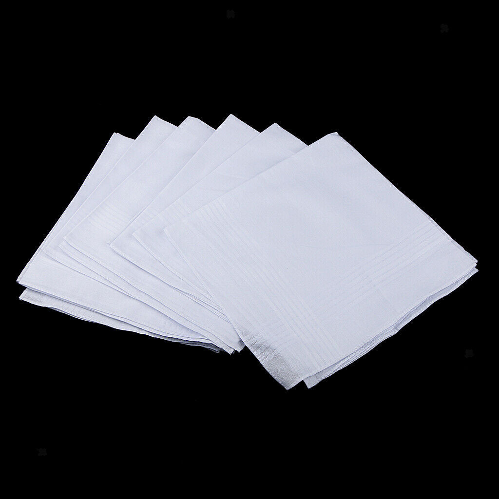 24x Fashion Solid Men's Large Handkerchiefs Wedding Groom's Hankies Towels