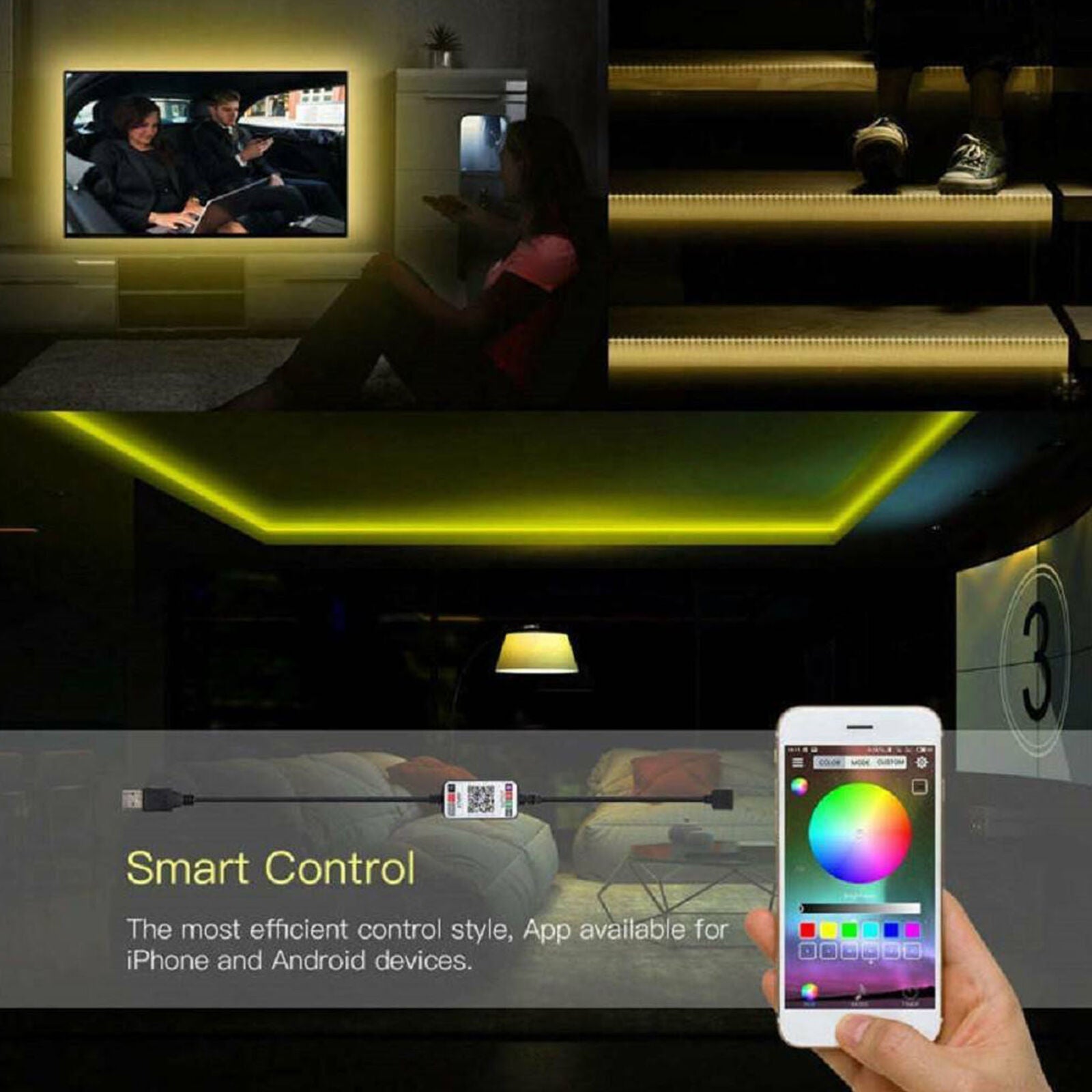 Mini USB Bluetooth RGB LED Controller Remote 5V 5050 3528 LED Strip Li T8Z9