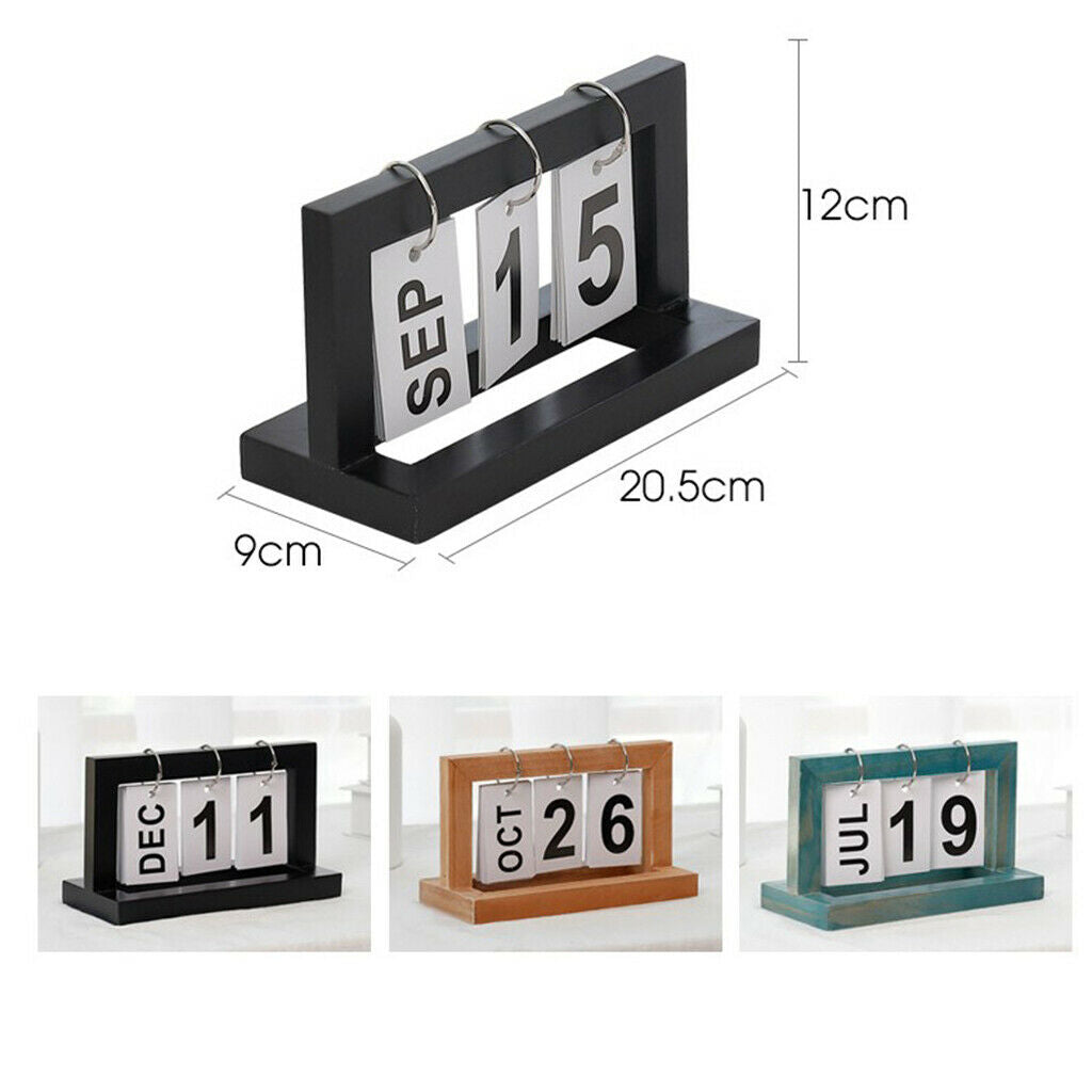 2pcs Practical Wooden  Chart Perpetual Calendar DIY Desktop Calendar