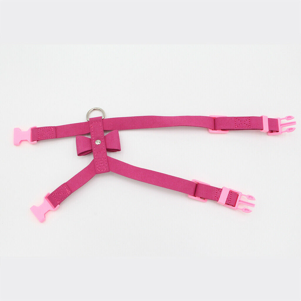 HP052 Adjustable Pet Dog Vest Harness Puppy Leash Training Collar Rose Red-M